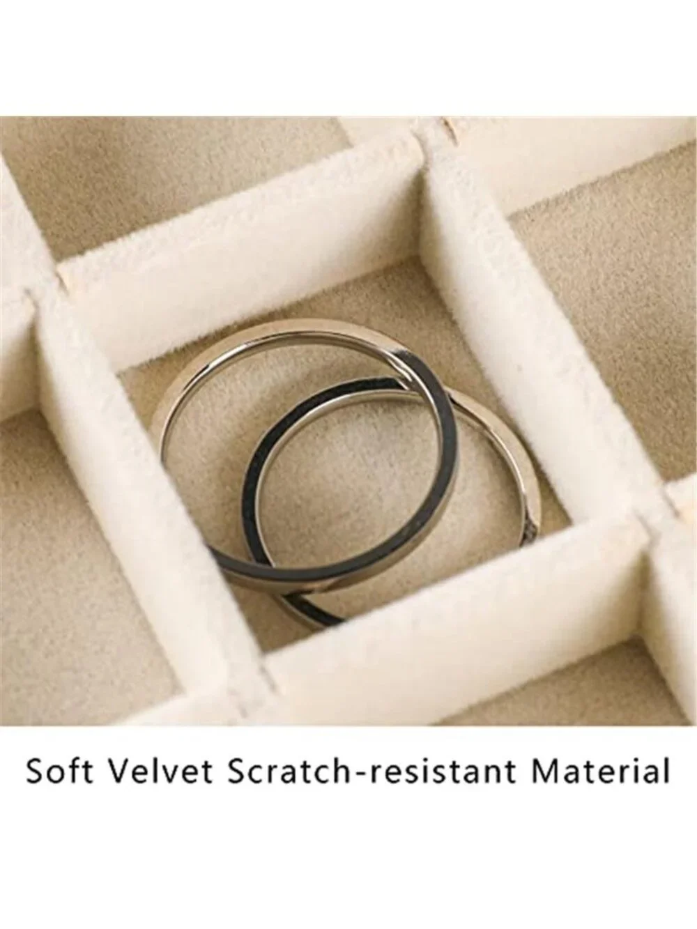 Velvet Jewelry Organizer Tray Set Stackable Ring Earring Necklace Storage Box